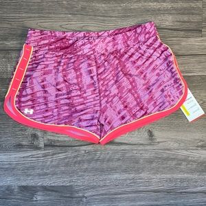 Under armour womens running shorts size medium speckled pink